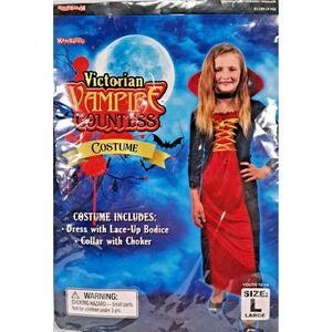 Kangaroo Victorian Vampire Countess Costume Girls Large 12-14 Dress Choker 10475